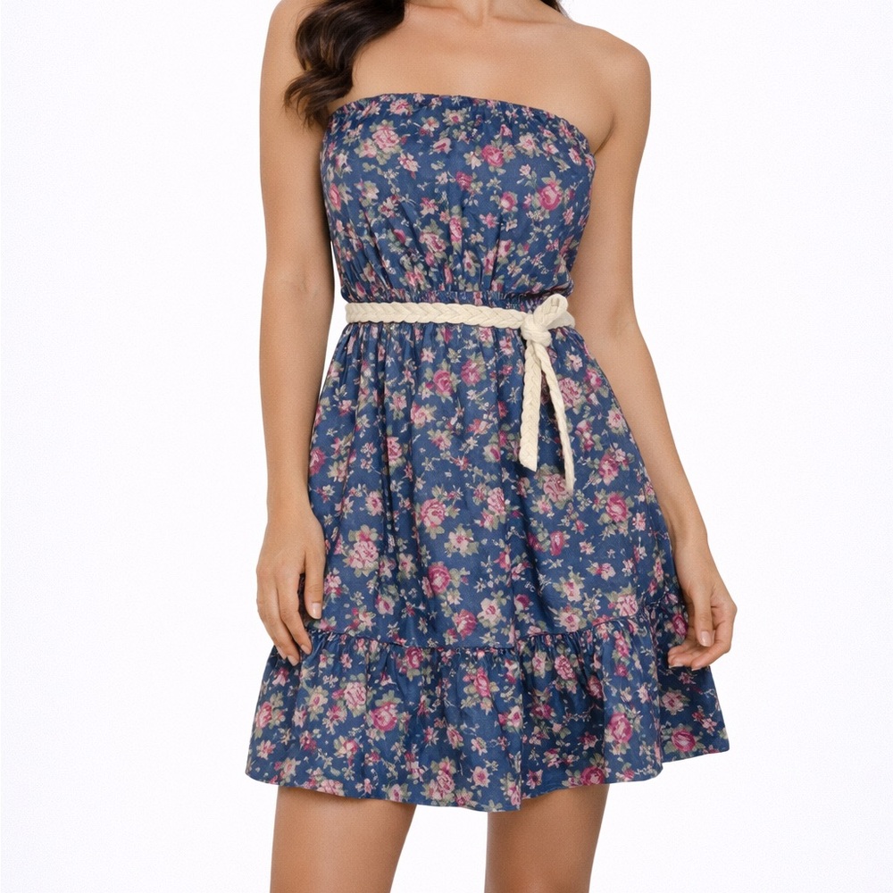 Poetry Delia’s Floral Dress with Belt Medium NWT Cottagecore Chic Feminine